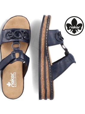 Rieker Mule Sandals BLUE Open toe